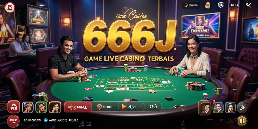 Tampilan menarik dari gameplay langsung di aplikasi Live Casino 666J.