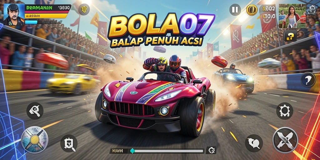 Tangkapan layar BOLA07 menampilkan aksi balap yang mendebarkan.