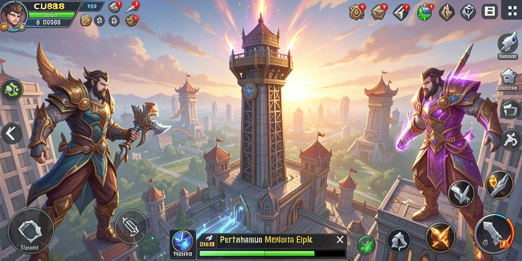 Tampilan utama gameplay CU888 dalam genre Tower Defense.