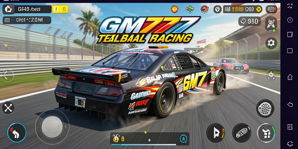 Tampilan mendebarkan dari gameplay balap mobil GM777.
