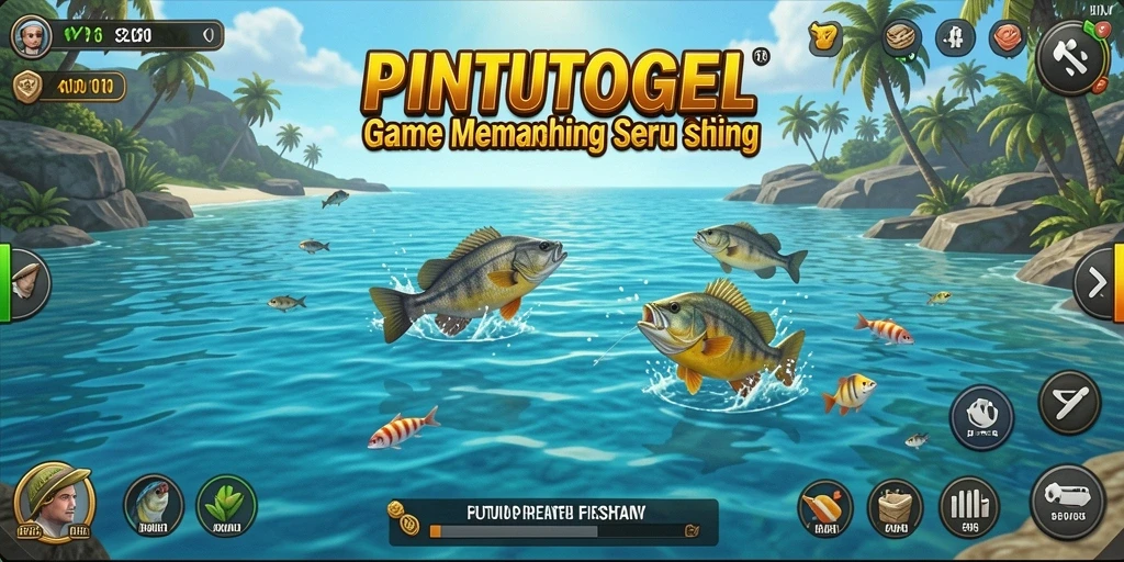 Tampilan menarik gameplay PINTUTOGEL saat memancing ikan.
