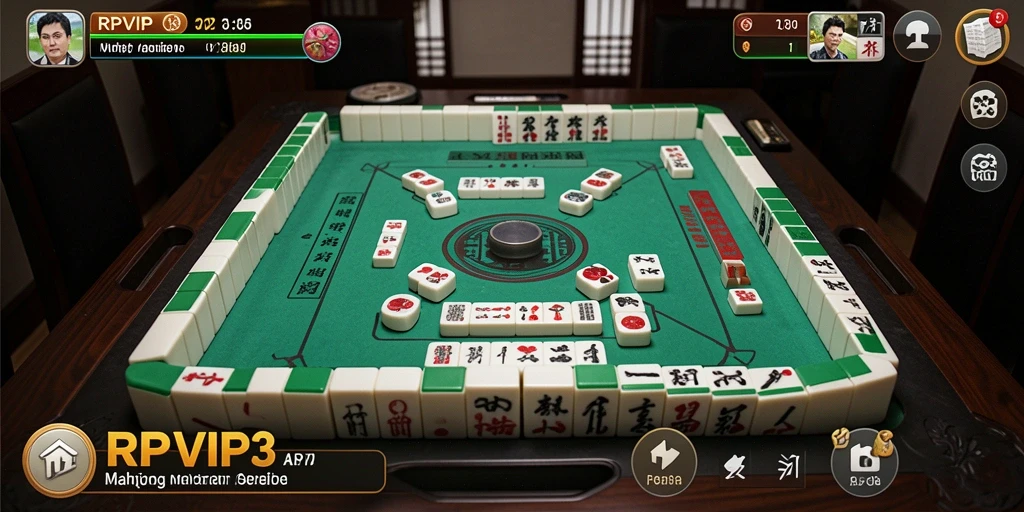 Screenshot RPVIP3 menampilkan gameplay Mahjong yang seru dan interaktif.