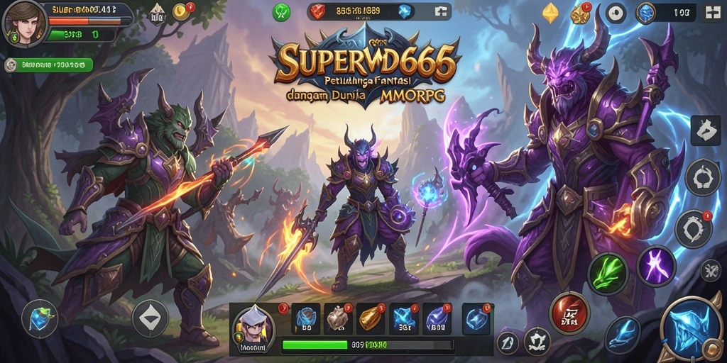 Tampilan gameplay epik dalam petualangan MMORPG yang mendebarkan.
