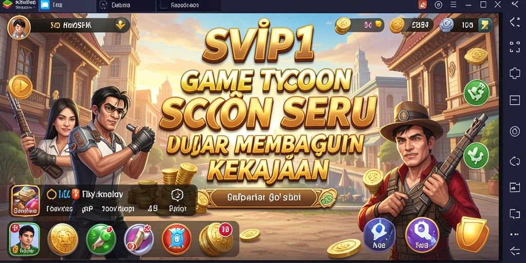 Tangkapan layar gameplay SVIP1 yang menunjukkan suasana bisnis yang dinamis.
