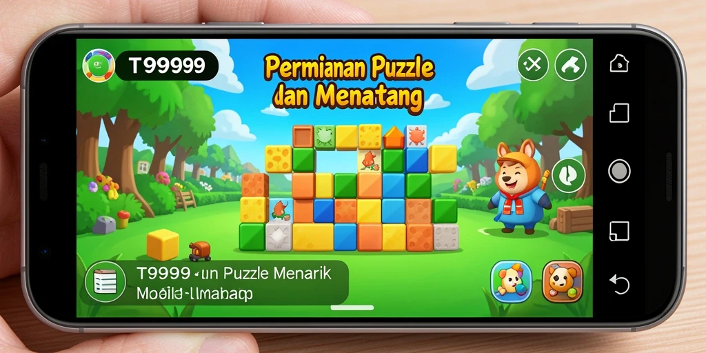 Tampilan gameplay menarik dalam T9999 saat menyelesaikan teka-teki.