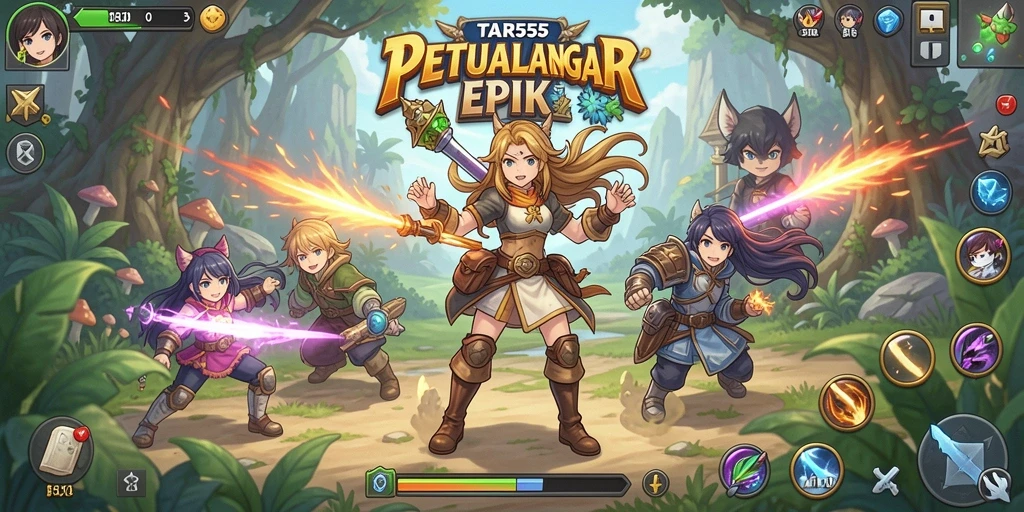 Tangkapan layar menunjukkan aksi seru dalam game Anime.