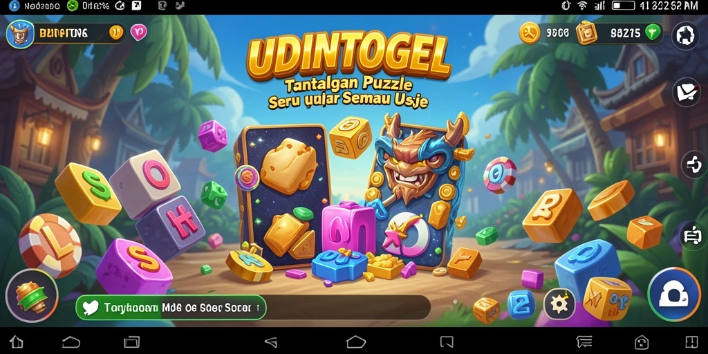 Tangkapan layar utama UDINTOGEL dengan gameplay puzzle yang menarik.